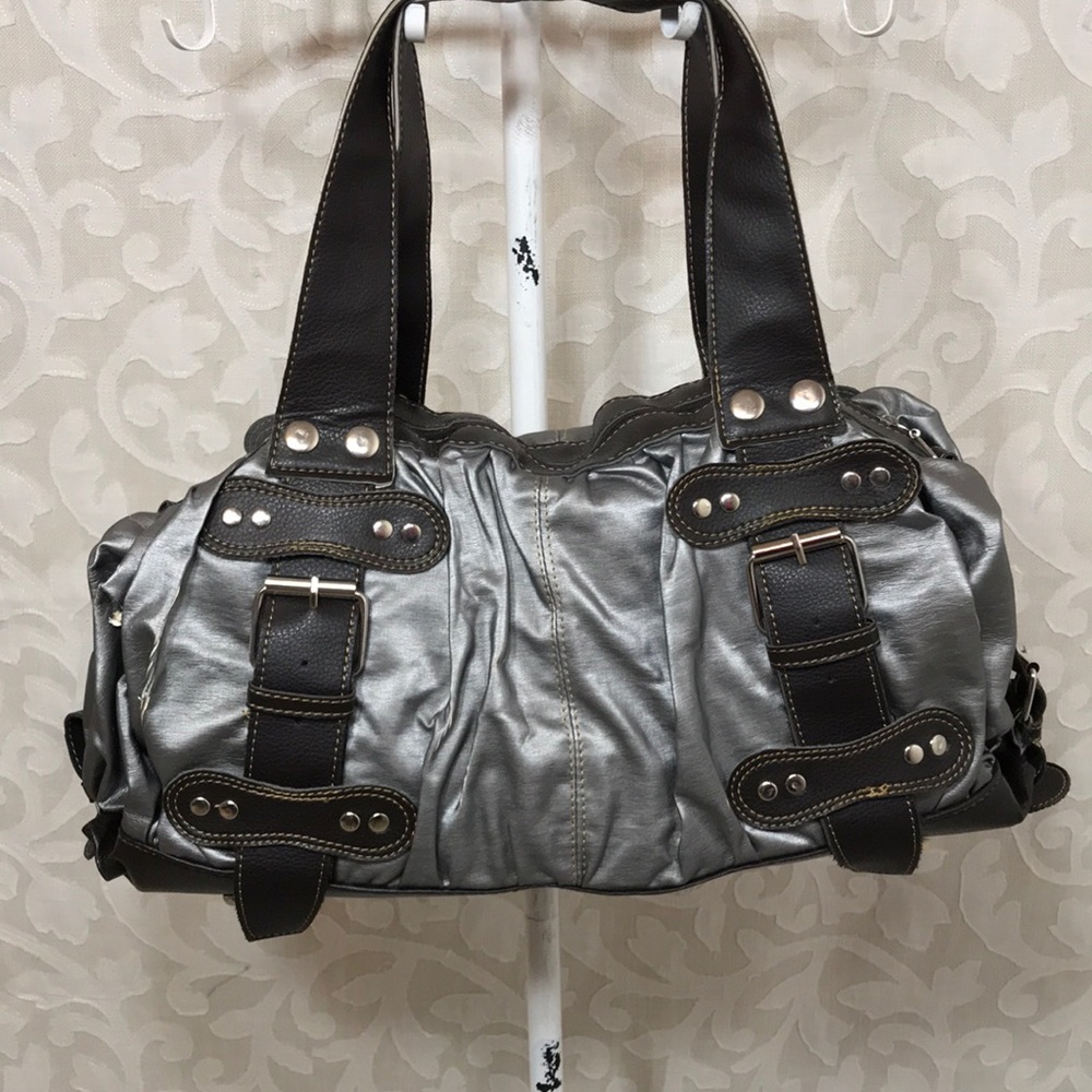 Grey and Brown Handbag